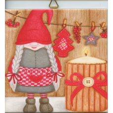 Ceramic Tile - Gnome Girl with Candle